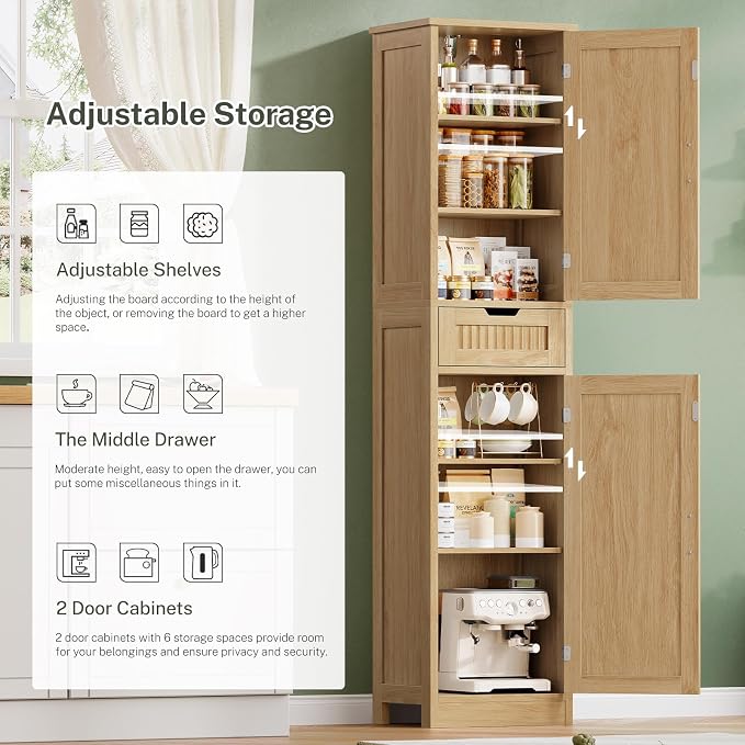 Iwell Tall Narrow Storage Cabinet - Image 4