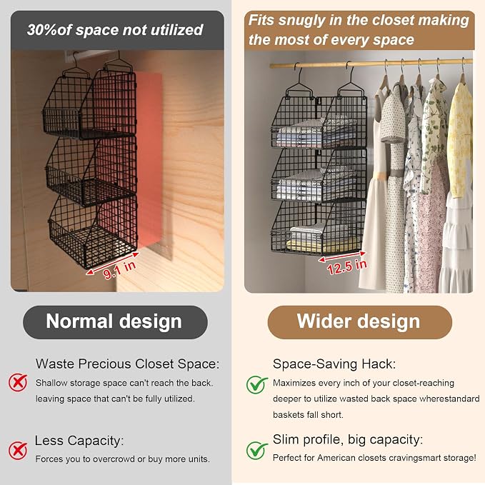 PUPPYCUTE Larger & Deeper Hanging Storage Basket, Closet Organizers and Storage - Image 5