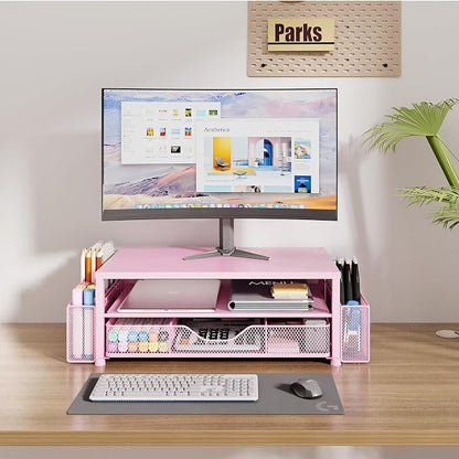 OPNICE Desk Organizers and Accessories, 2-Tier Computer Monitor Stand Riser - Image 2