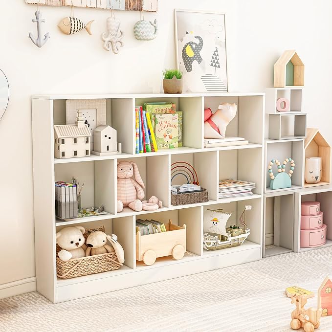 Giantex 10 Cube Bookcase, 4-Tier Freestanding Bookshelf w/ 10 Open Compartments - Image 8