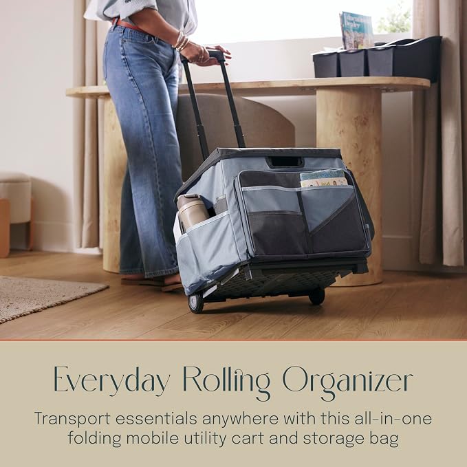 Mobile Utility Cart with Storage Organizer Bag, Rolling Cart - Image 3