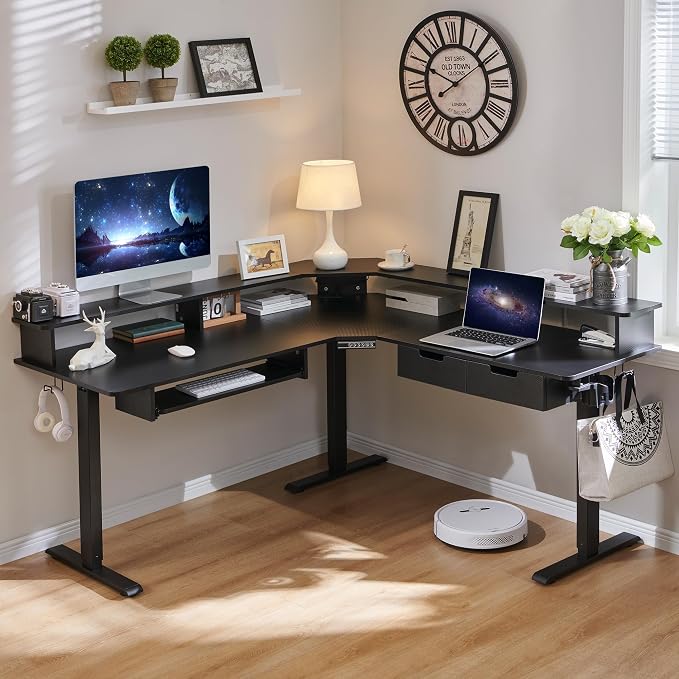 RedLemon 60 Inches L Shaped Electric Standing Desk, Height Adjustable Corner - Image 7