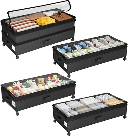 Kitstorack 4 Pack Height-adjustable Under Bed Storage by Kitstorack