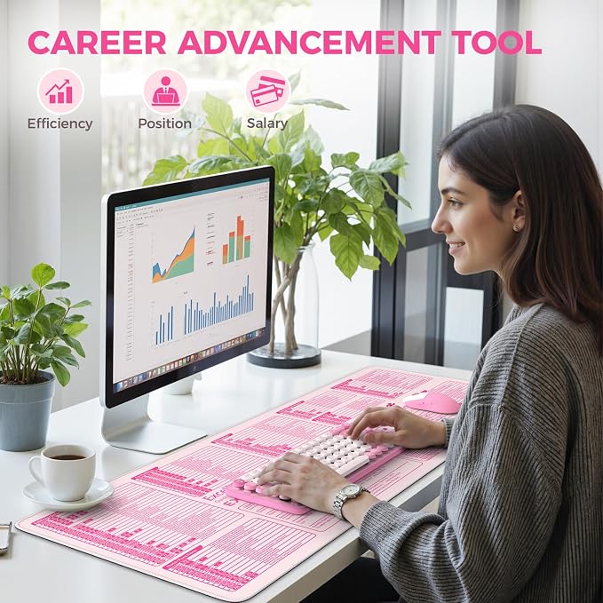 iCasso Pink Excel Cheat Sheet Desk Mat - Image 9
