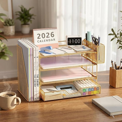 OPNICE Desk Organizer, 4-Tier Desktop File Organizer - Image 3