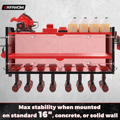 KAFAHOM Power Tool Organizer, Large 8 Drill Holder Wall Mount - Image 3