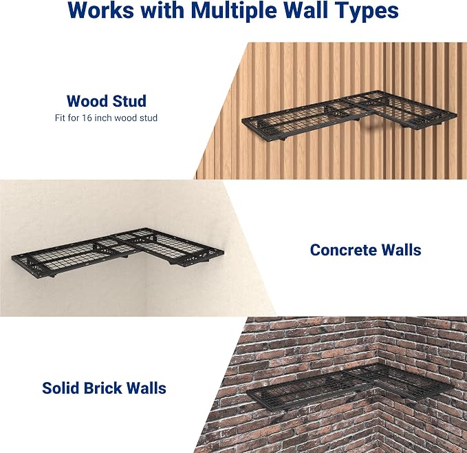 FLEXIMOUNTS 2 Pack 2x4ft Corner Wall Shelving Garage Storage Rack, 24x48 inch - Image 5