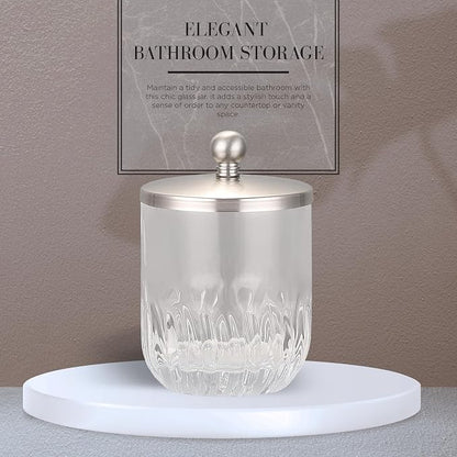 Glass Jar with Metal Lid for Bathroom Organization, Q Tips, and Small - Image 5
