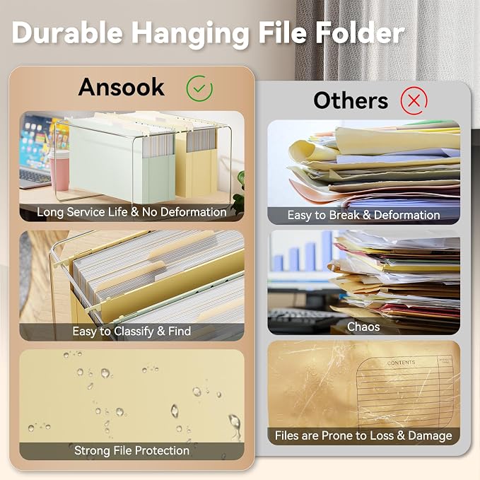 Ansook Legal Size Hanging File Folders, 6 Pack Extra Capacity Expanding File - Image 5