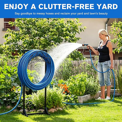 Garden Hose Holder, Freestanding Hose Reel Stand 4 Spikes, Heavy Duty Water - Image 7