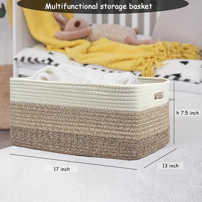 COMFY-HOMI Cotton Rope Woven Basket - Image 4