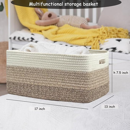 COMFY-HOMI Cotton Rope Woven Basket - Image 4