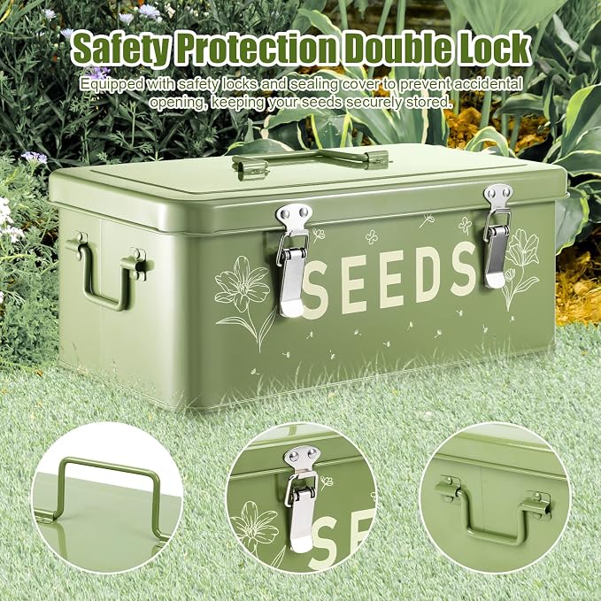 Seed box, Seed storage box, Garden seed organizer | 50 Seed Envelopes, 100 - Image 5