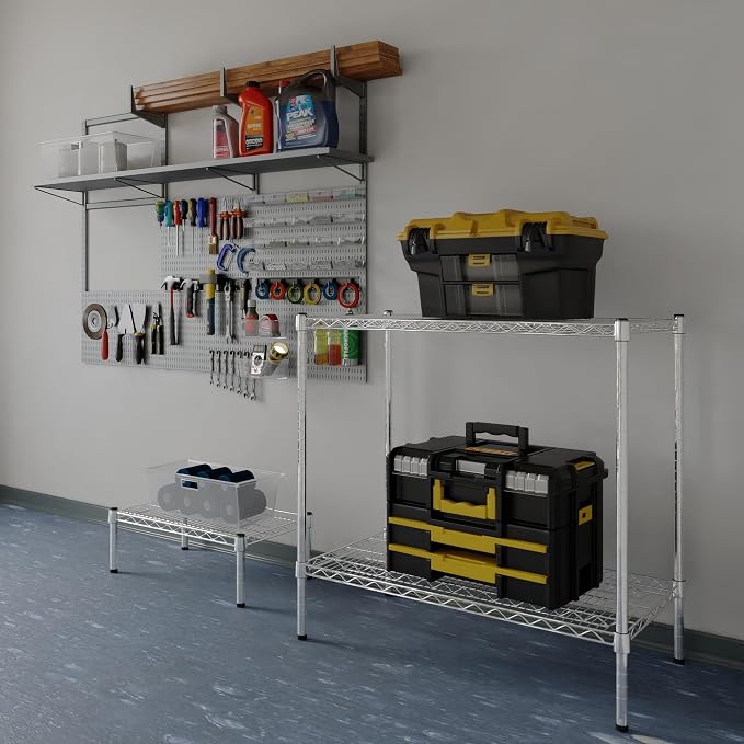 18" Deep x 36" Wide x 34" Height Wire Shelving Kit | 2-Tier | NSF Commercial - Image 2