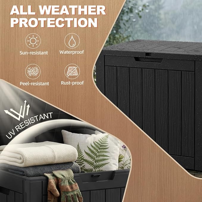 EFU Outdoor Storage Box 38 Gallon Deck Box Lockable UV Resistance Waterproof - Image 2