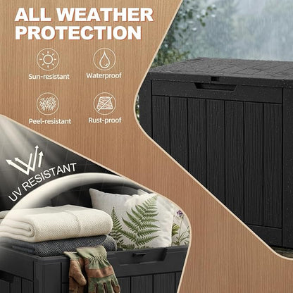 EFU Outdoor Storage Box 38 Gallon Deck Box Lockable UV Resistance Waterproof - Image 2