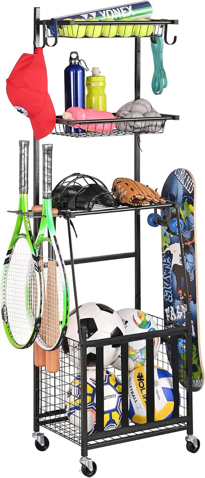 PLKOW Sports Equipment Storage for Garage, Indoor/Outdoor Sports Rack for Garage by PLKOW