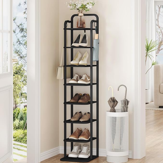 Hzuaneri 8 Tiers Vertical Shoe Rack, Narrow Shoe Tower, Tall Shoes Shelf by Hzuaneri