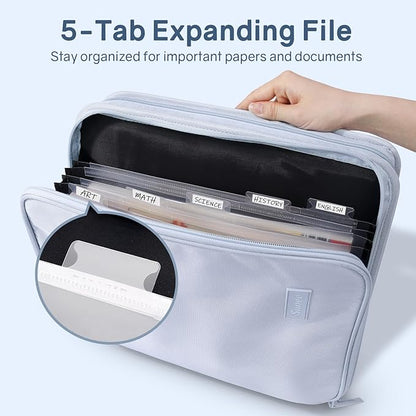 SUNEE Zippered Binder Bag with Handle, 2-Inch 3-Ring O-Ring, 500-Sheet Capacity - Image 2