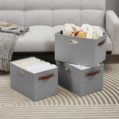 Large 3-Pack Foldable Fabric Storage Bins - Image 5