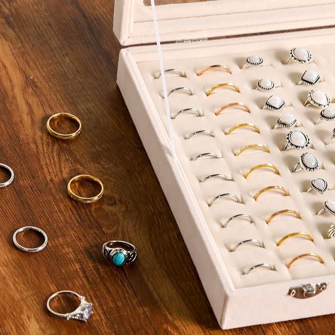 Frebeauty Ring Organizer Tray 100 Slots Ring Holder - Image 6