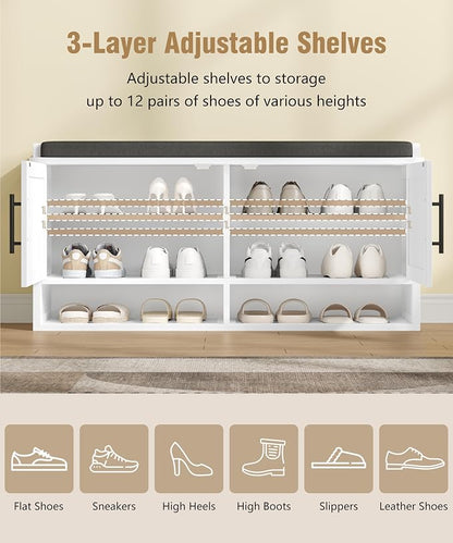 Farmhouse Shoe Storage Bench - Image 6
