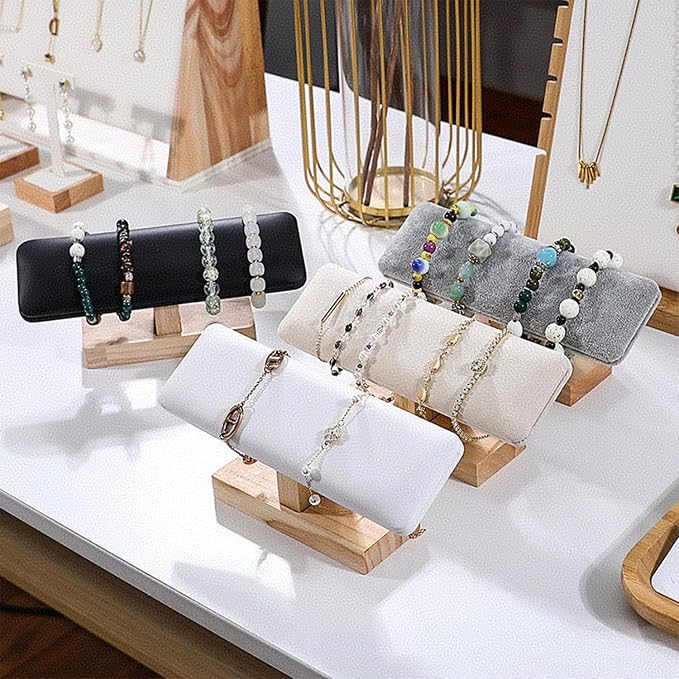 Wooden Watches Display Tower Base Watch Neck Bracelet Organizer Rack Bangle - Image 2