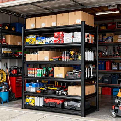 Storage Shelves, Garage Metal Shelving Unit, Adjustable, Double-Layer Column - Image 9
