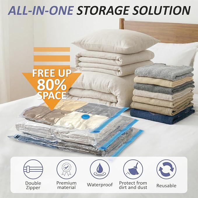 Cozy Essential Vacuum Storage Bags, 80% Compression Vacuum Seal Space Saver - Image 2