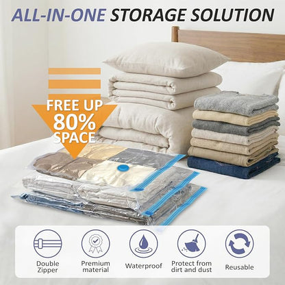 Cozy Essential Vacuum Storage Bags, 80% Compression Vacuum Seal Space Saver - Image 2