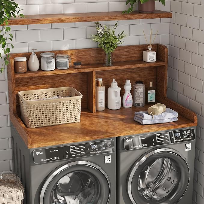 2-Tier Washer Dryer Countertop, 18.5" Raised Height Laundry Countertop - Image 2
