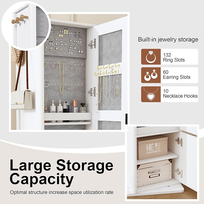 Montary 360° Rotating Makeup & Jewelry Cabinet - Image 7