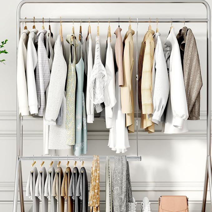 STORAGE MANIAC Hanging Closet Rod, Adjustable Width and Height Closet Hanging - Image 9