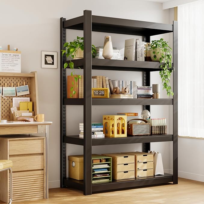 CJF Metal Storage Shelves, 5-Tier Garage Shelving Unit, Heavy Duty Adjustable - Image 6