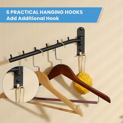 Mooche Swing Clothes Hanger Rack, Garment Racks Folding Clothes Bar Wall Mounted - Image 5