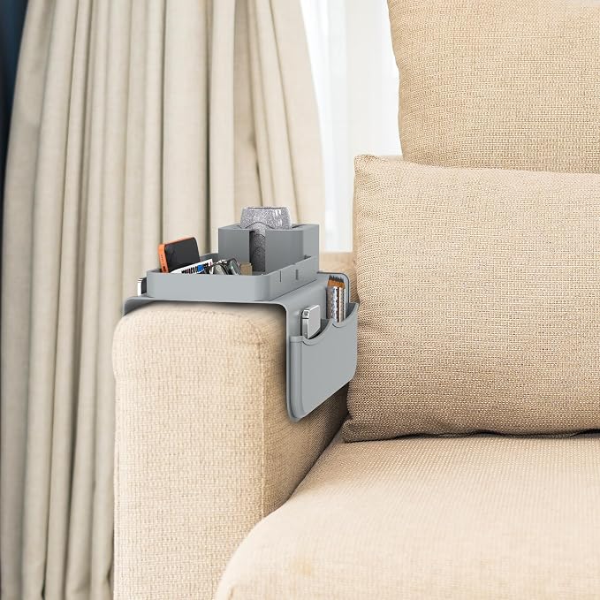 ENNVA Couch Arm Cup Holder Tray, Silicone Anti-Slip Sofa Armrest Table - Image 7