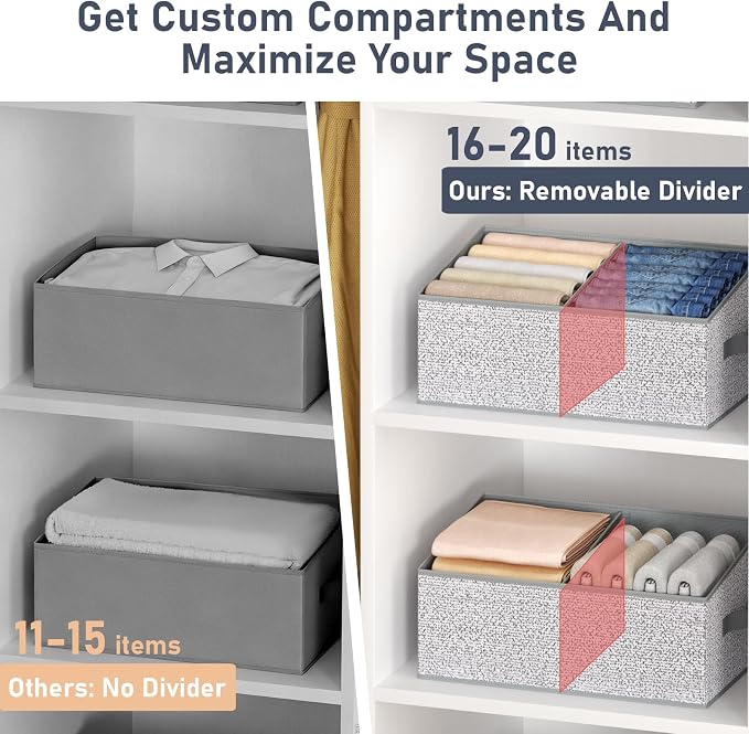 DIMJ Large Closet Shelf Organizer Bins 6 Packs - Image 3