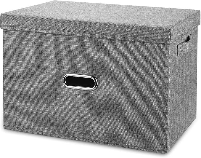 Large Linen Fabric Foldable Storage Bins by Unknown