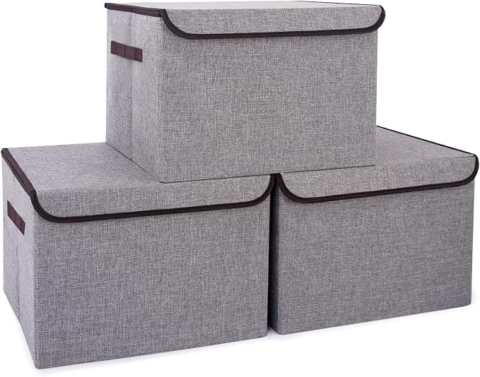 Large 17" 42 Quarts Collapsible Stackable Storage Bins by Bagnizer
