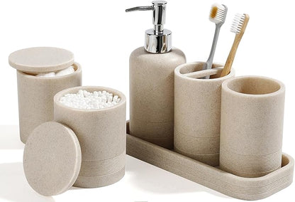 Bathroom Accessories Set, 6-Piece Bathroom Accessory Set, Toothbrush Holders Set by YMXYJM