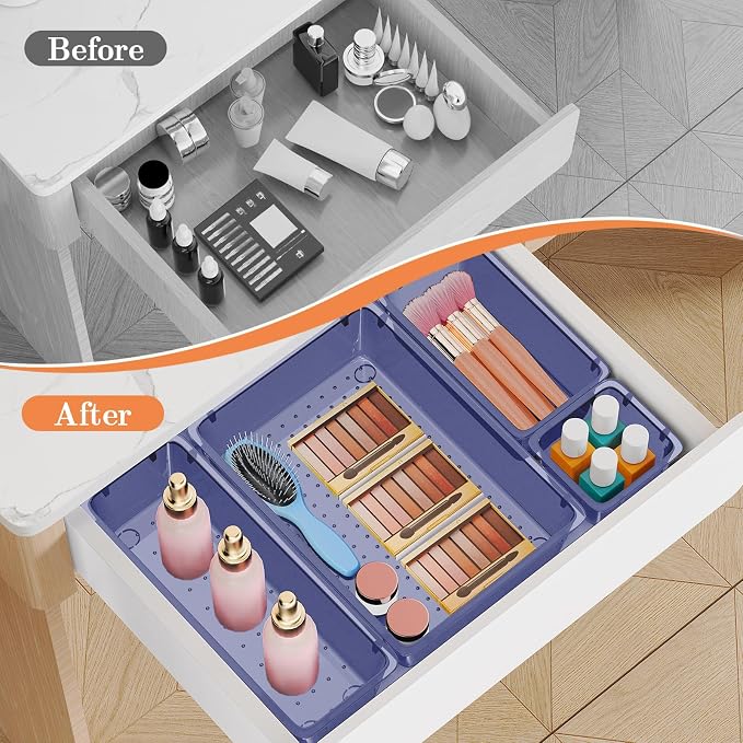 25 PCS Plastic Drawer Organizer Set, 4-Size Versatile Organizer Trays & storage - Image 4