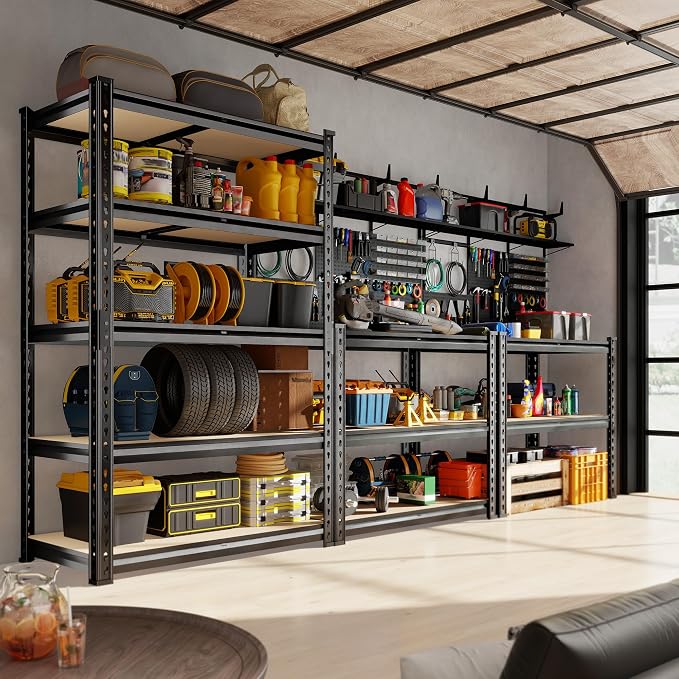 72.12" H Garage Shelving, Storage Shelves Load 2100LBS, 5-Tier Adjustable - Image 7