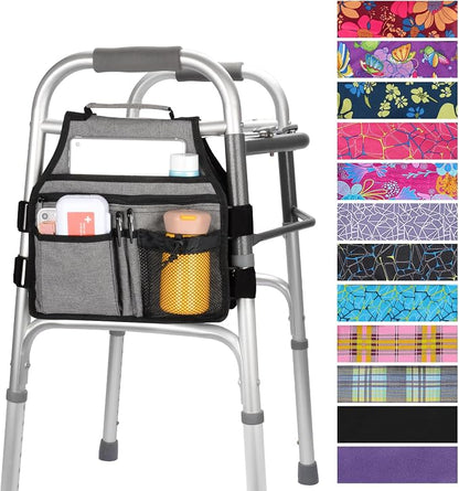 supregear Side Walker Bag, Walker Accessories Bag w/Cup Holder, Folding Walker by SupreGear