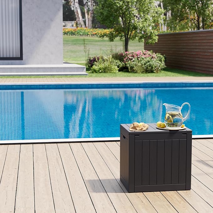32 Gallon Deck Box Lockable Resin Indoor Outdoor Storage Box waterproof Outdoor - Image 8