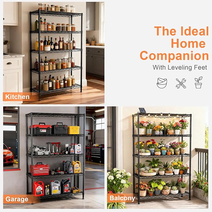 5-Tier Heavy Duty Shelving Unit, Metal Shelving - Image 4