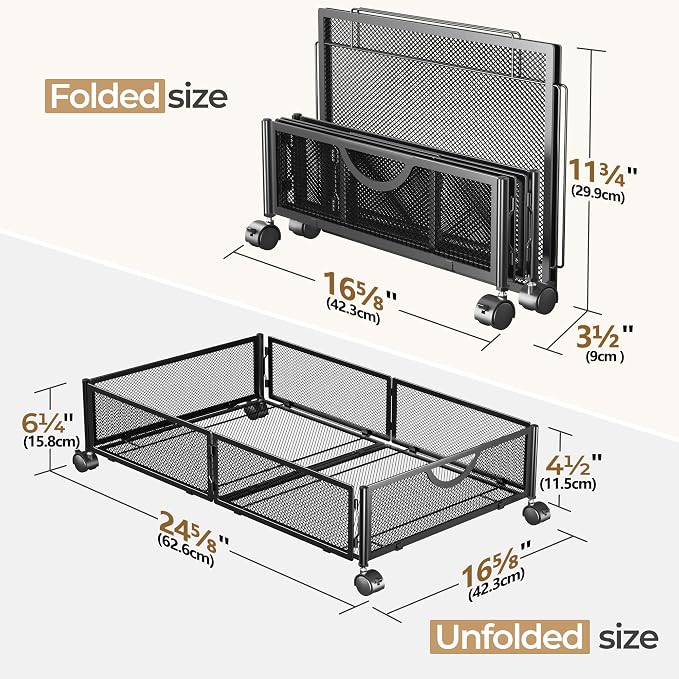 Yecaye Under Bed Storage with Wheels, 4 Pack Under Bed Shoe Storage Organizer - Image 2