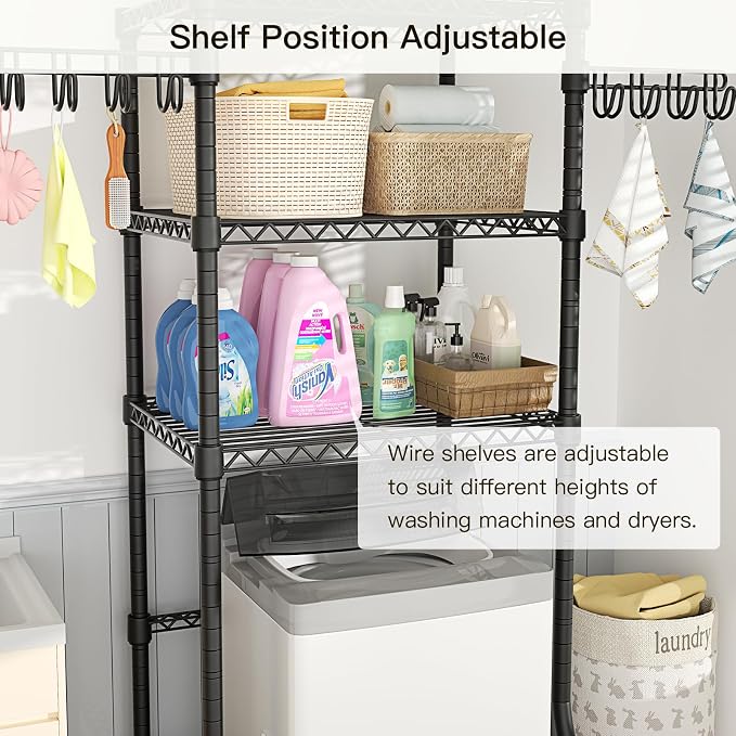 Ulif U8 Mini Laundry Room Storage Organizer, Over the Washer and Dryer Storage - Image 4