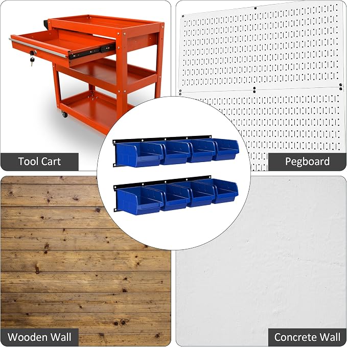 UNITEDPOWER wall mounted garage storage bin, Parts Rack, Plastic Hanging - Image 7