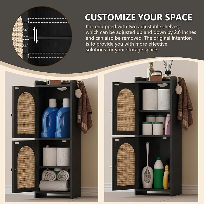 Arbuxzuy Rattan Bathroom Storage Cabinet - Image 7
