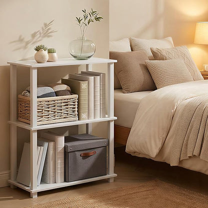 Furinno Turn-S-Tube Storage Shelves, 3-Tier Book Shelf, Corner Shelf, Toolless - Image 4